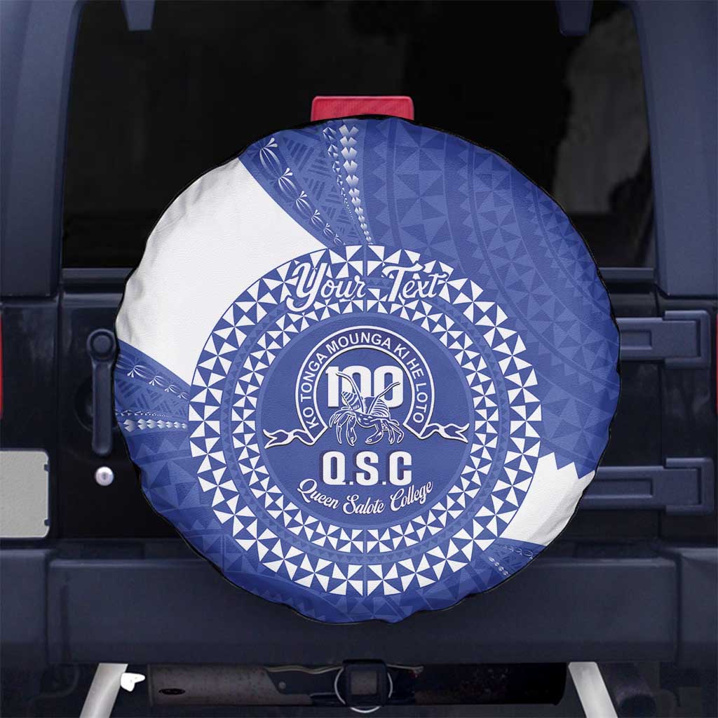 Queen Salote College 100th Anniversary Personalized Spare Tire Cover Est 1926 Kolisi Fefine Tongan Ngatu Pattern