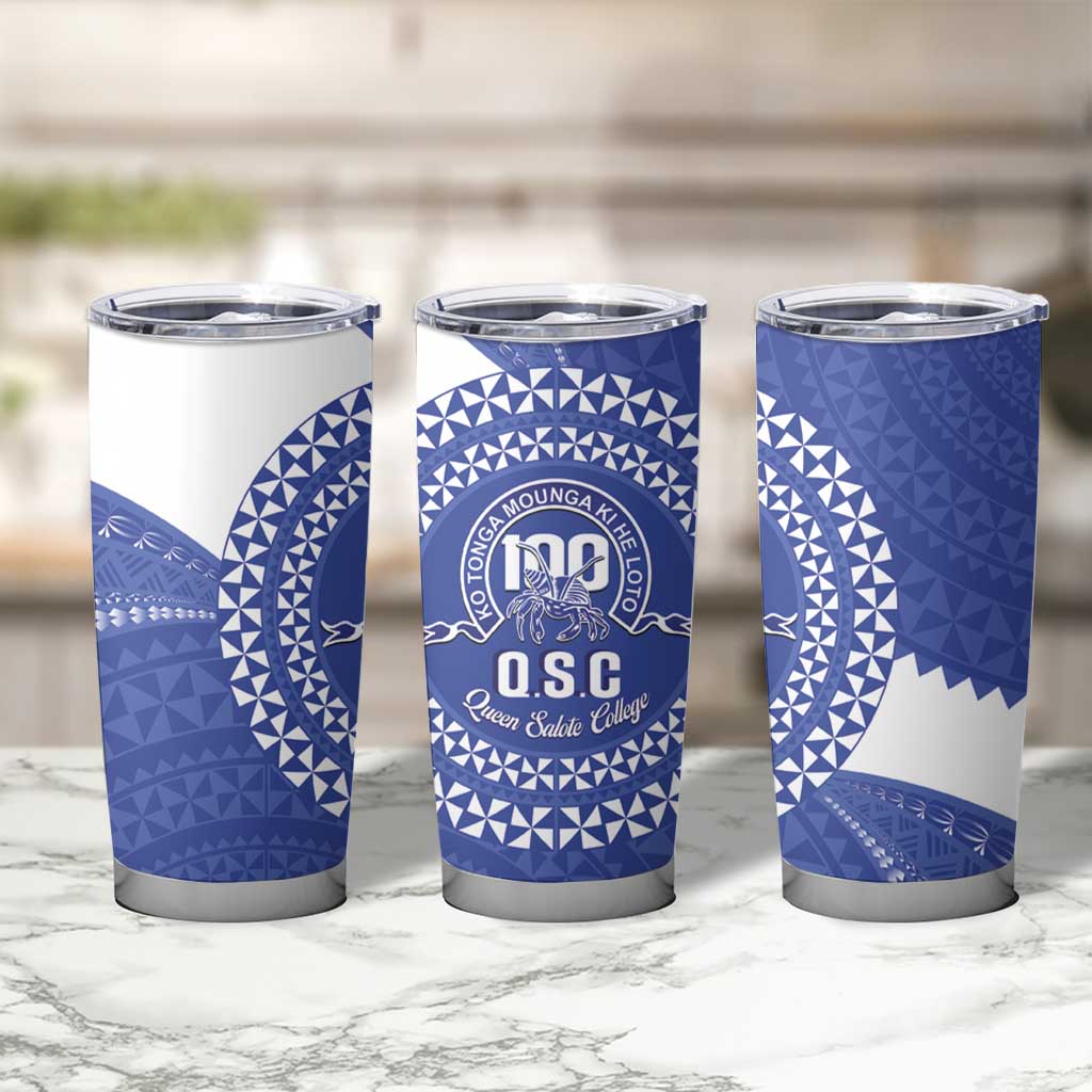 Queen Salote College 100th Anniversary Tumbler Cup Est 1926 Kolisi Fefine Tongan Ngatu Pattern