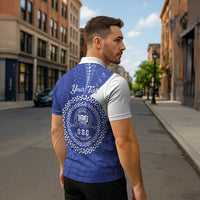 Queen Salote College 100th Anniversary Personalized Zipper Polo Shirt Est 1926 Kolisi Fefine Tongan Ngatu Pattern