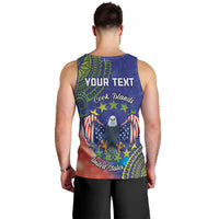 Personalised United States And Cook Islands Men Tank Top USA Eagle Mix Polynesian Pattern