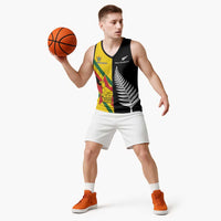 Custom New Zealand and Zimbabwe Basketball Jersey NZ Fern Zim Flag Half Style