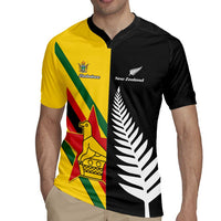 Custom New Zealand and Zimbabwe Rugby Jersey NZ Fern Zim Flag Half Style LT14 - Polynesian Pride