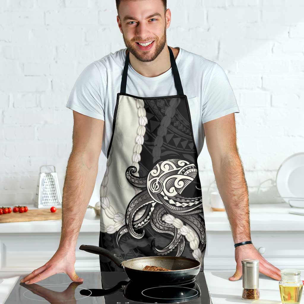 Black Polynesia Tribal Octopus Tattoo Apron Pikake Lei Polynesian Pattern