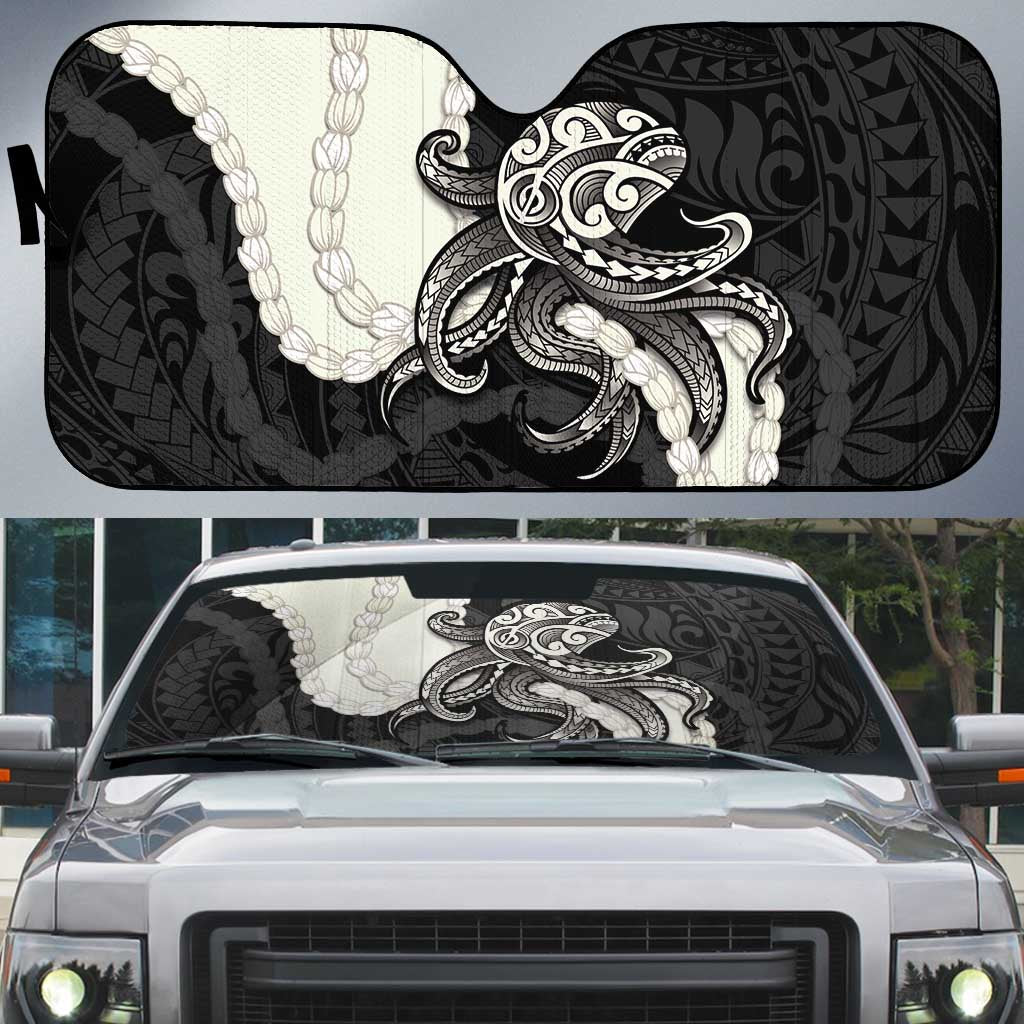 Black Polynesia Tribal Octopus Tattoo Auto Sun Shade Pikake Lei Polynesian Pattern