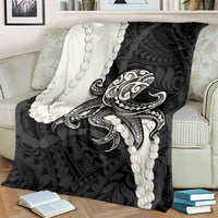 Black Polynesia Tribal Octopus Tattoo Blanket Pikake Lei Polynesian Pattern
