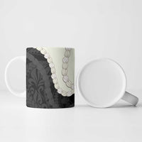 Black Polynesia Tribal Octopus Tattoo Ceramic Mug Pikake Lei Polynesian Pattern