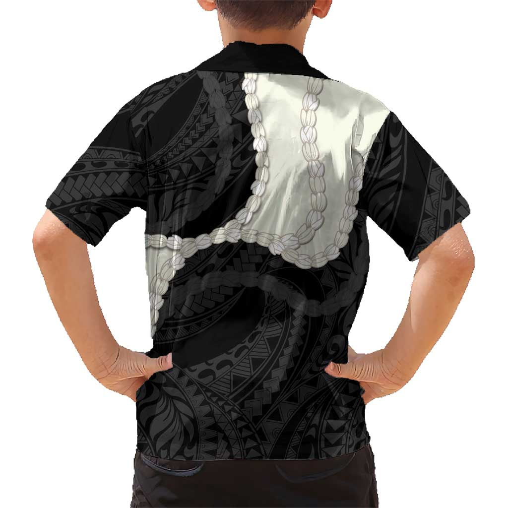 Black Polynesia Tribal Octopus Tattoo Family Matching Off Shoulder Maxi Dress and Hawaiian Shirt Pikake Lei Polynesian Pattern