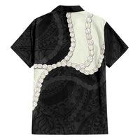 Black Polynesia Tribal Octopus Tattoo Family Matching Off Shoulder Maxi Dress and Hawaiian Shirt Pikake Lei Polynesian Pattern