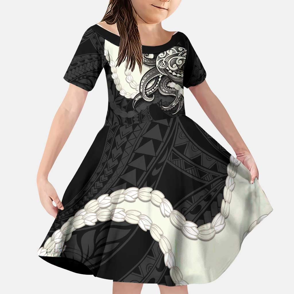 Black Polynesia Tribal Octopus Tattoo Family Matching Puletasi and Hawaiian Shirt Pikake Lei Polynesian Pattern