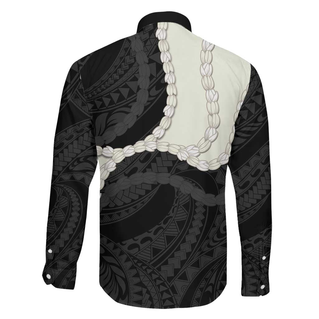 Black Polynesia Tribal Octopus Tattoo Family Matching Tank Maxi Dress and Hawaiian Shirt Pikake Lei Polynesian Pattern