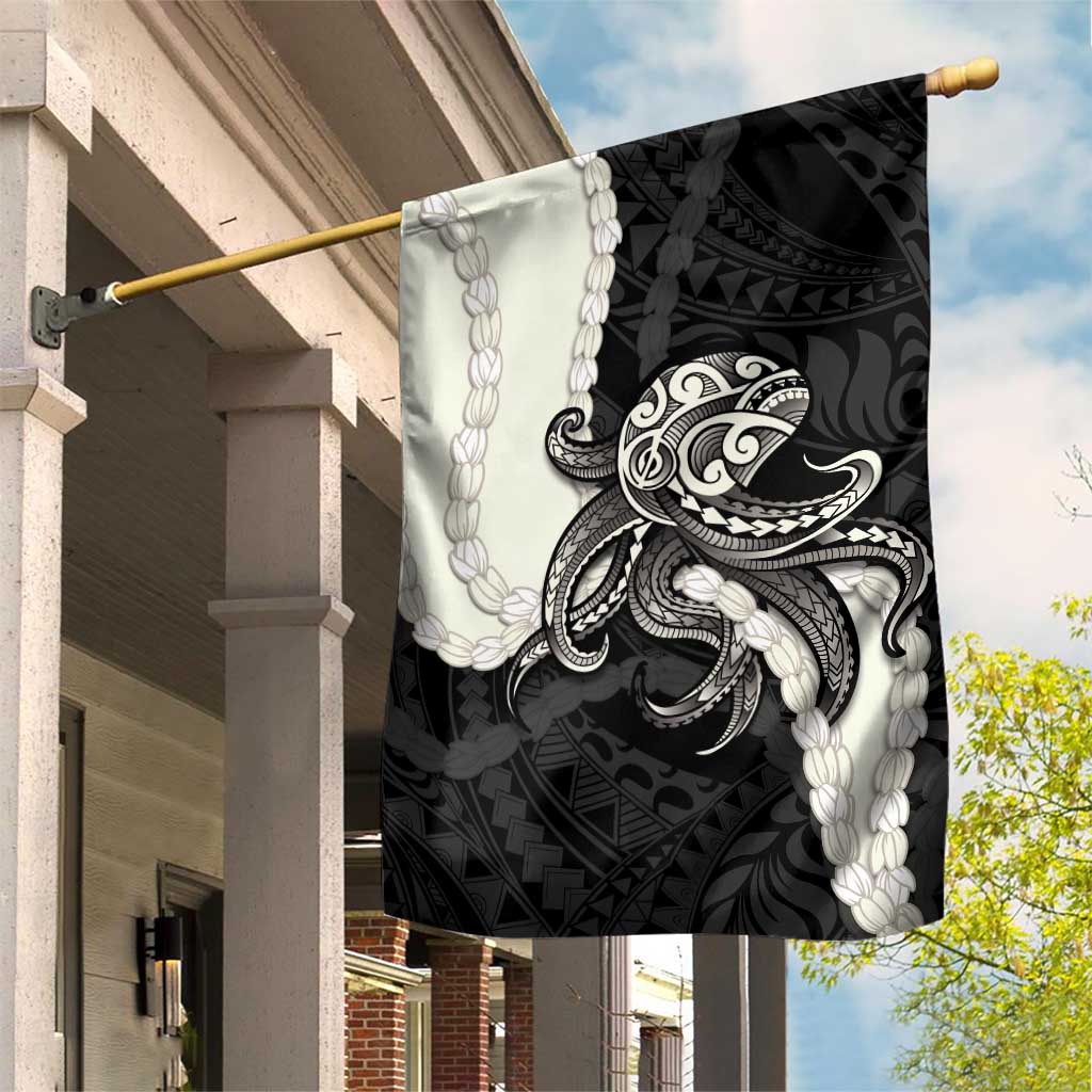 Black Polynesia Tribal Octopus Tattoo Garden Flag Pikake Lei Polynesian Pattern