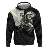 Black Polynesia Tribal Octopus Tattoo Hoodie Pikake Lei Polynesian Pattern