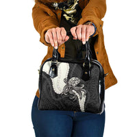 Black Polynesia Tribal Octopus Tattoo Shoulder Handbag Pikake Lei Polynesian Pattern