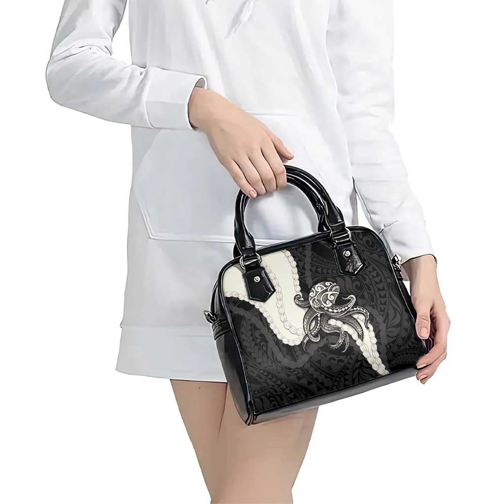 Black Polynesia Tribal Octopus Tattoo Shoulder Handbag Pikake Lei Polynesian Pattern