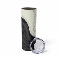 Black Polynesia Tribal Octopus Tattoo Skinny Tumbler Pikake Lei Polynesian Pattern