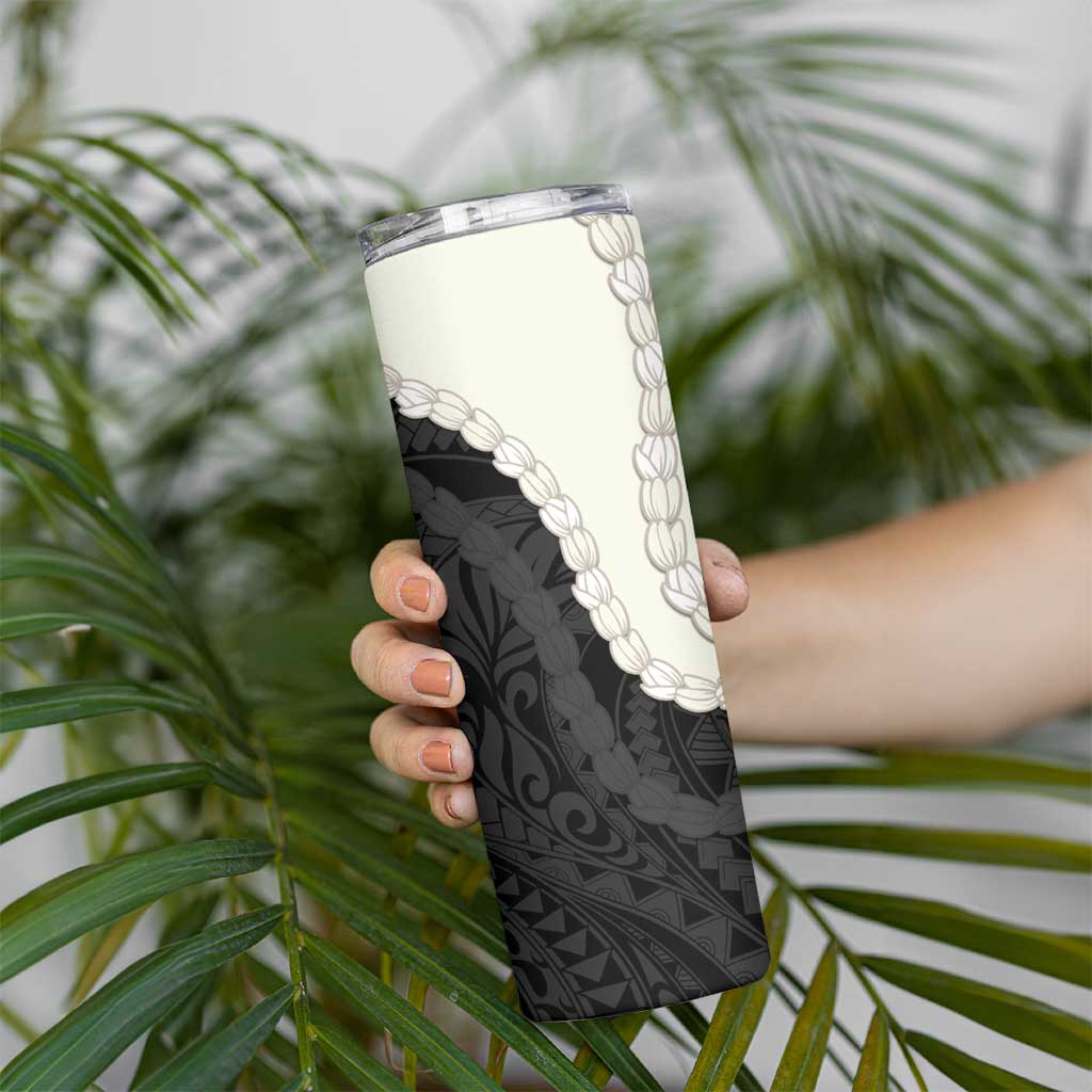 Black Polynesia Tribal Octopus Tattoo Skinny Tumbler Pikake Lei Polynesian Pattern