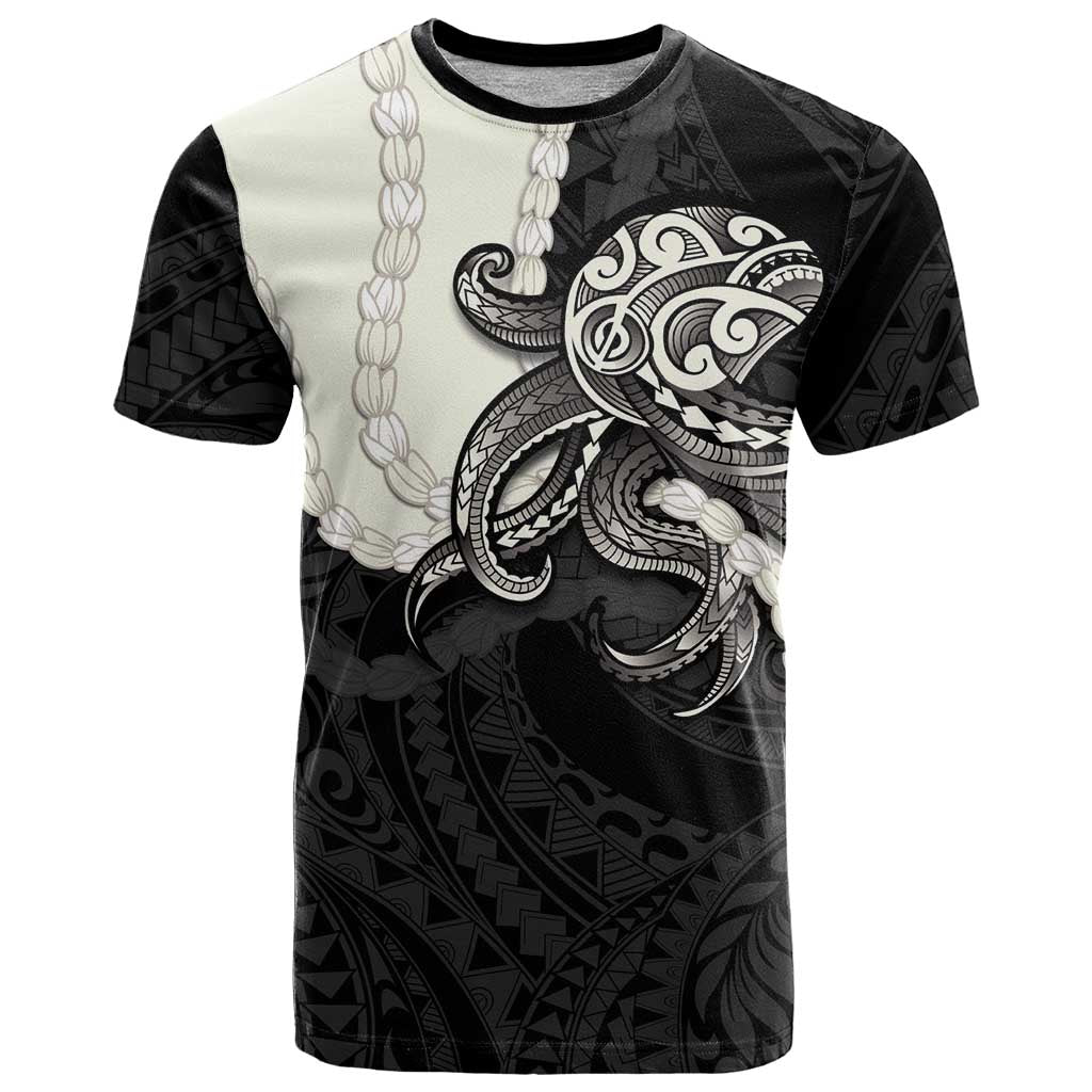 Black Polynesia Tribal Octopus Tattoo T Shirt Pikake Lei Polynesian Pattern