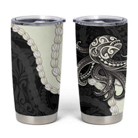 Black Polynesia Tribal Octopus Tattoo Tumbler Cup Pikake Lei Polynesian Pattern