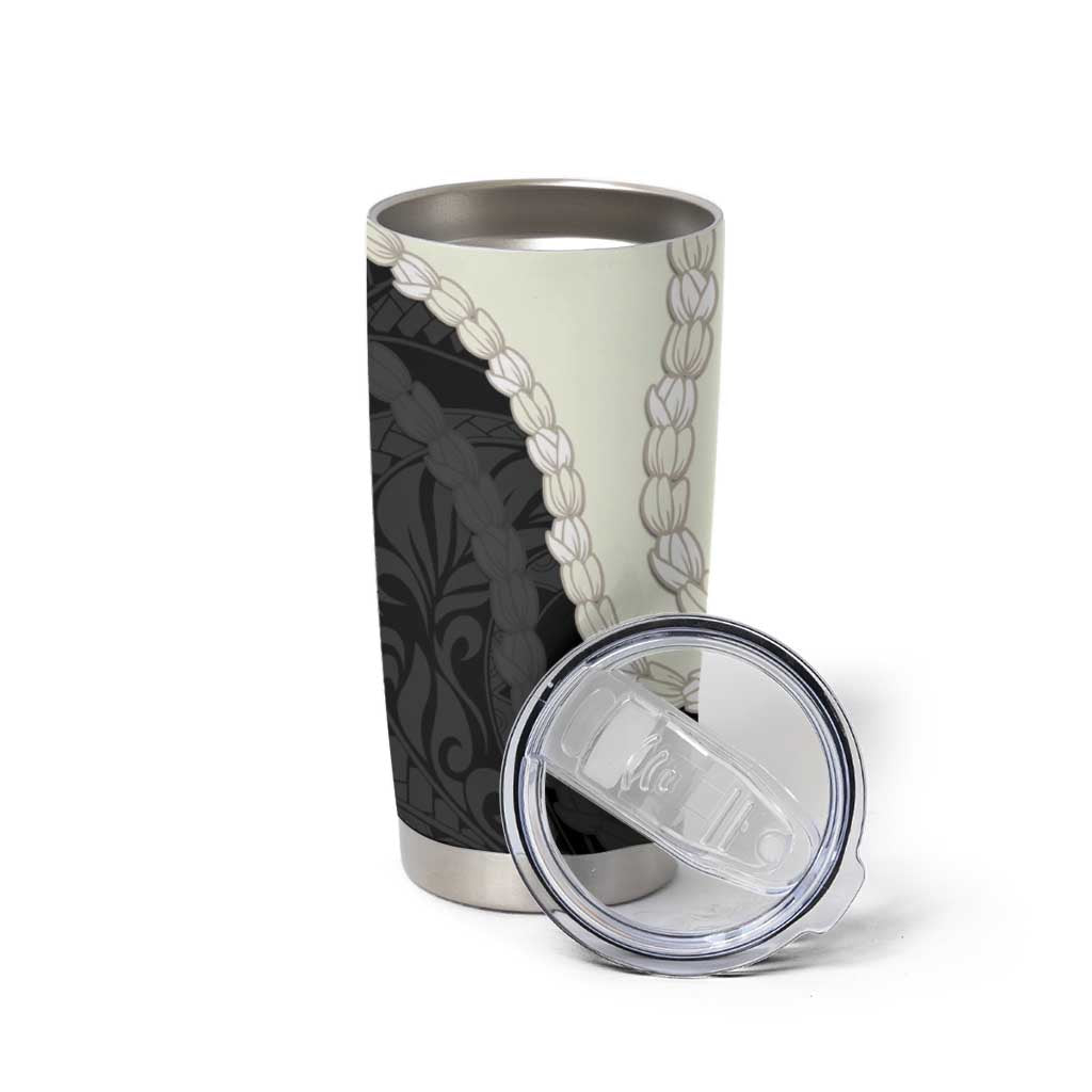 Black Polynesia Tribal Octopus Tattoo Tumbler Cup Pikake Lei Polynesian Pattern