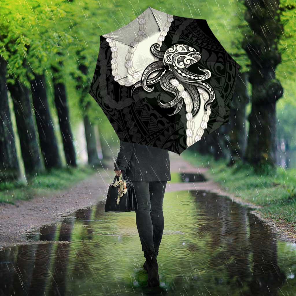 Black Polynesia Tribal Octopus Tattoo Umbrella Pikake Lei Polynesian Pattern