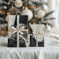 Black Polynesia Tribal Octopus Tattoo Wrapping Paper Pikake Lei Polynesian Pattern
