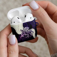 Purple Galaxy Polynesia Tribal Octopus Tattoo AirPods Case Pikake Lei Polynesian Pattern