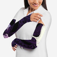 Purple Galaxy Polynesia Tribal Octopus Tattoo Arm Sleeves Pikake Lei Polynesian Pattern
