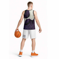 Purple Galaxy Polynesia Tribal Octopus Tattoo Basketball Jersey Pikake Lei Polynesian Pattern
