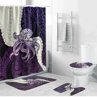 Purple Galaxy Polynesia Tribal Octopus Tattoo Bathroom Set Pikake Lei Polynesian Pattern