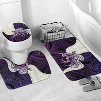 Purple Galaxy Polynesia Tribal Octopus Tattoo Bathroom Set Pikake Lei Polynesian Pattern