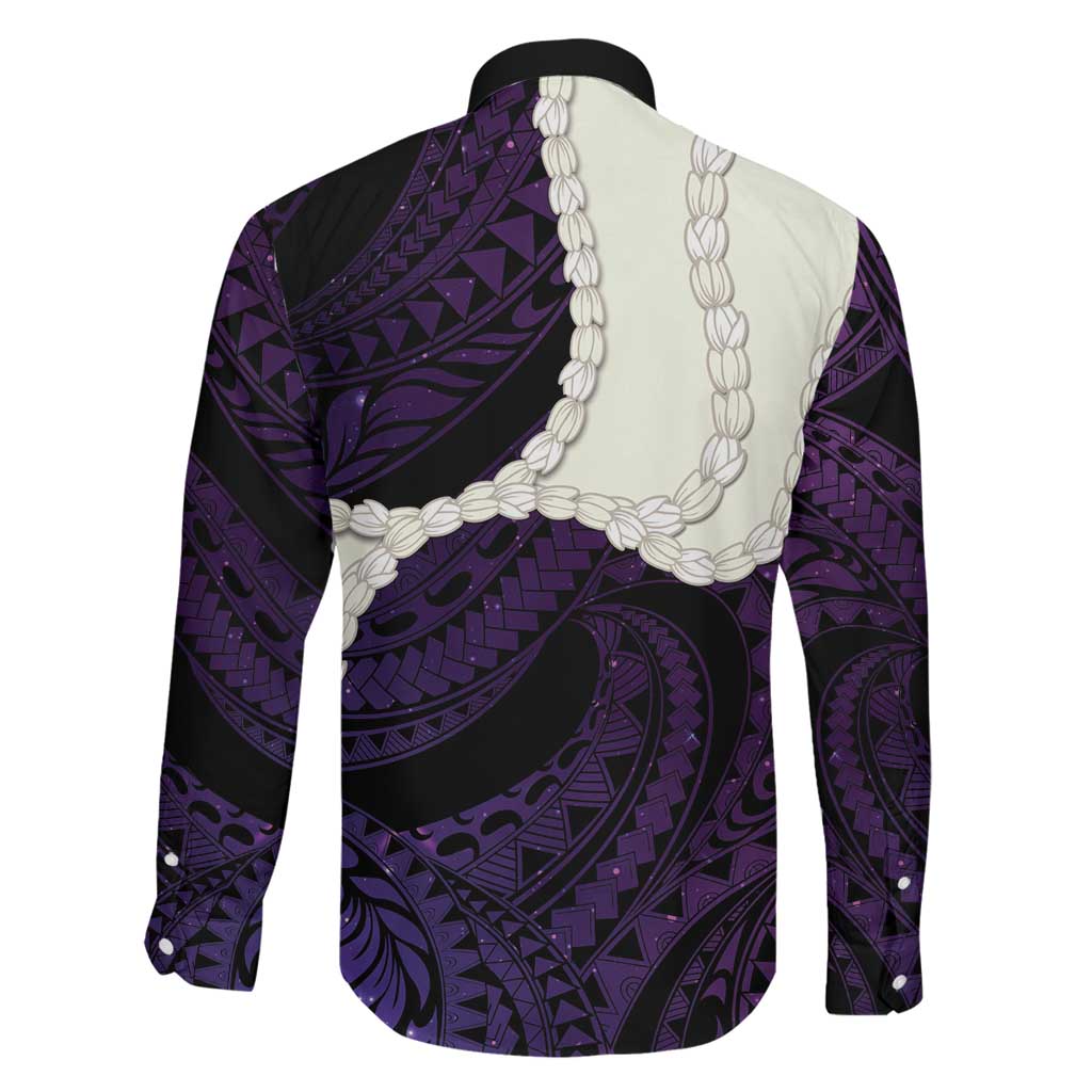 Purple Galaxy Polynesia Tribal Octopus Tattoo Family Matching Mermaid Dress and Hawaiian Shirt Pikake Lei Polynesian Pattern