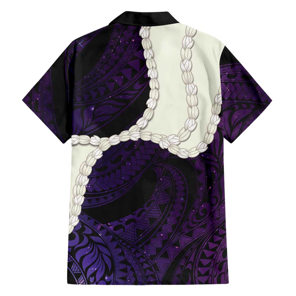 Purple Galaxy Polynesia Tribal Octopus Tattoo Family Matching Off The Shoulder Long Sleeve Dress and Hawaiian Shirt Pikake Lei Polynesian Pattern