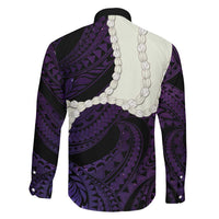 Purple Galaxy Polynesia Tribal Octopus Tattoo Family Matching Tank Maxi Dress and Hawaiian Shirt Pikake Lei Polynesian Pattern
