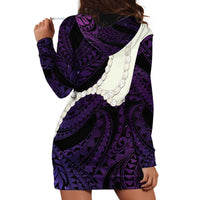 Purple Galaxy Polynesia Tribal Octopus Tattoo Hoodie Dress Pikake Lei Polynesian Pattern LT14 - Polynesian Pride