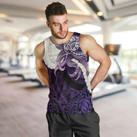 Purple Galaxy Polynesia Tribal Octopus Tattoo Men Tank Top Pikake Lei Polynesian Pattern