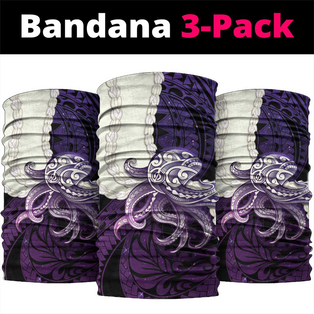Purple Galaxy Polynesia Tribal Octopus Tattoo Neck Gaiter Pikake Lei Polynesian Pattern