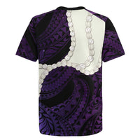 Purple Galaxy Polynesia Tribal Octopus Tattoo Rugby Jersey Pikake Lei Polynesian Pattern
