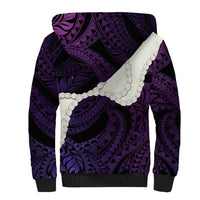 Purple Galaxy Polynesia Tribal Octopus Tattoo Sherpa Hoodie Pikake Lei Polynesian Pattern