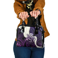 Purple Galaxy Polynesia Tribal Octopus Tattoo Shoulder Handbag Pikake Lei Polynesian Pattern