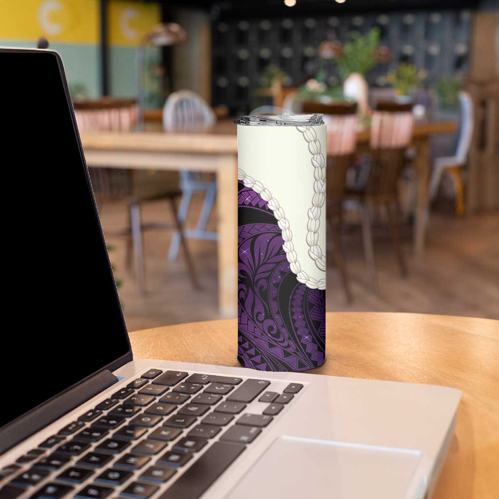Purple Galaxy Polynesia Tribal Octopus Tattoo Skinny Tumbler Pikake Lei Polynesian Pattern