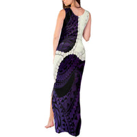 Purple Galaxy Polynesia Tribal Octopus Tattoo Tank Maxi Dress Pikake Lei Polynesian Pattern