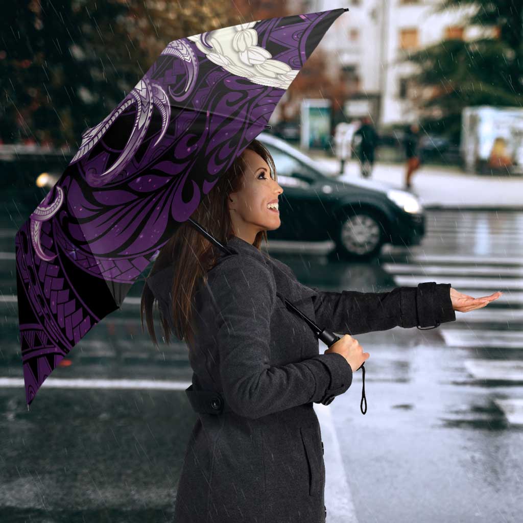 Purple Galaxy Polynesia Tribal Octopus Tattoo Umbrella Pikake Lei Polynesian Pattern