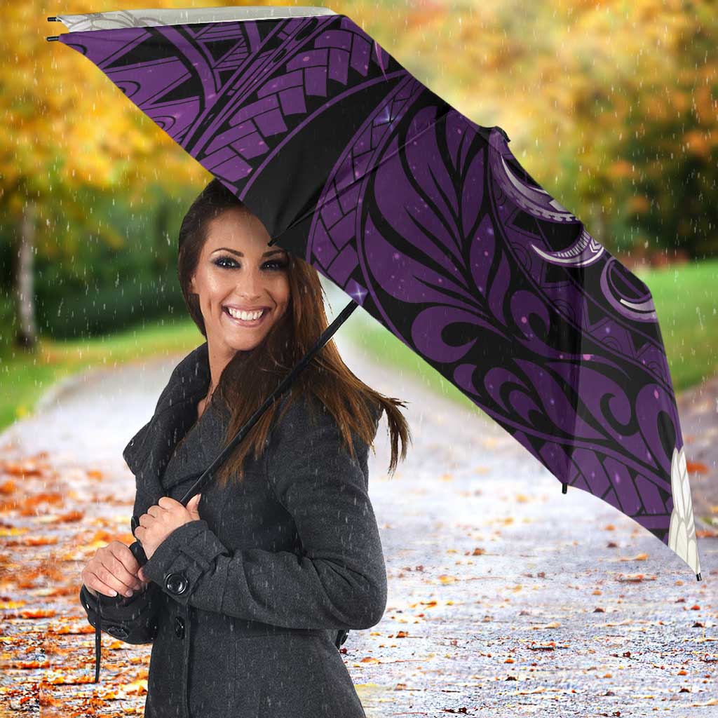 Purple Galaxy Polynesia Tribal Octopus Tattoo Umbrella Pikake Lei Polynesian Pattern
