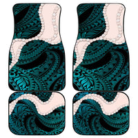 Teal Galaxy Polynesia Tribal Octopus Tattoo Car Mats Pikake Lei Polynesian Pattern