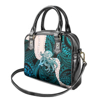 Teal Galaxy Polynesia Tribal Octopus Tattoo Shoulder Handbag Pikake Lei Polynesian Pattern