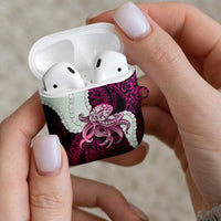 Pink Galaxy Polynesia Tribal Octopus Tattoo AirPods Case Pikake Lei Polynesian Pattern