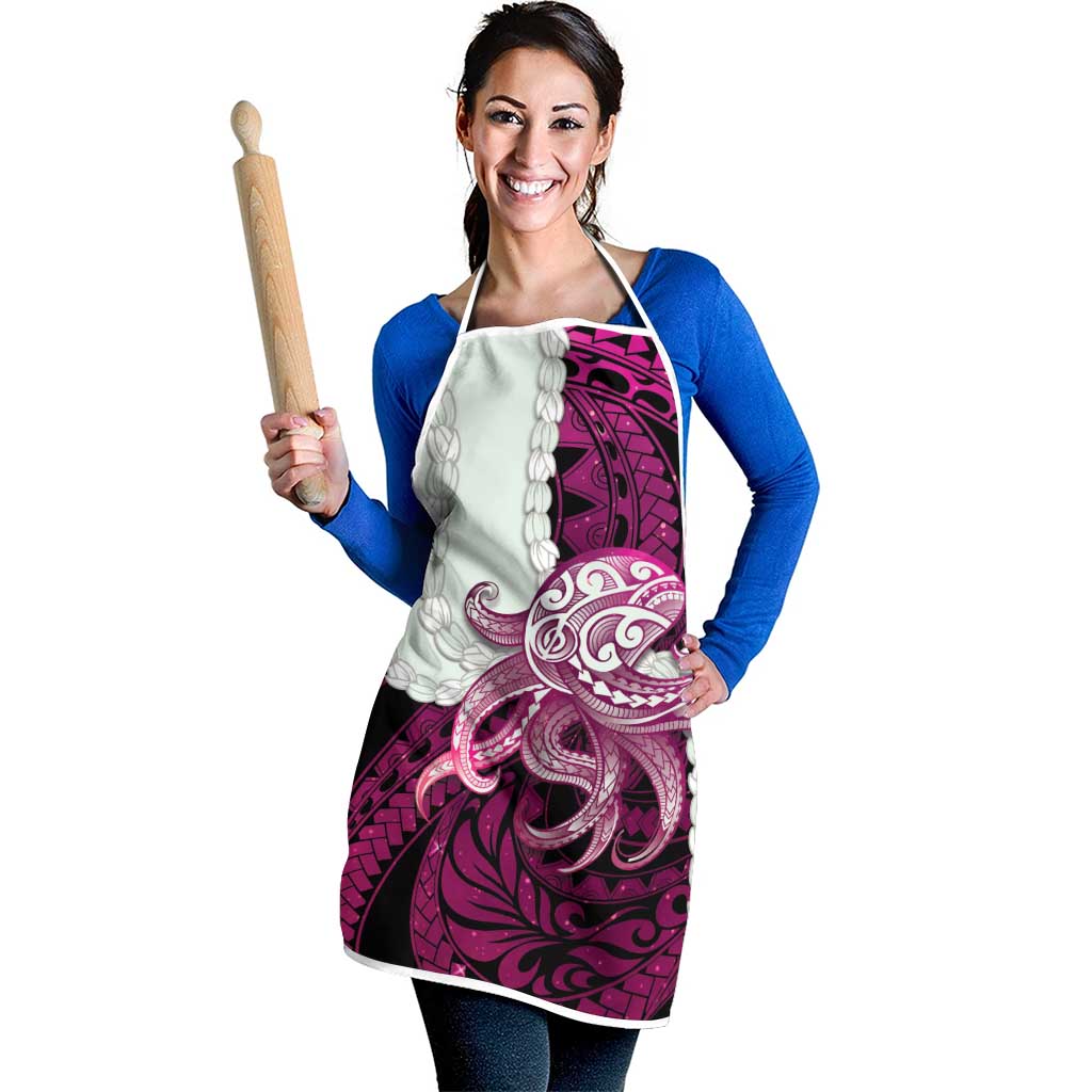 Pink Galaxy Polynesia Tribal Octopus Tattoo Apron Pikake Lei Polynesian Pattern