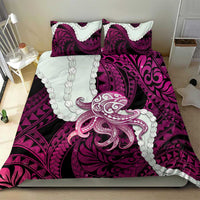 Pink Galaxy Polynesia Tribal Octopus Tattoo Bedding Set Pikake Lei Polynesian Pattern