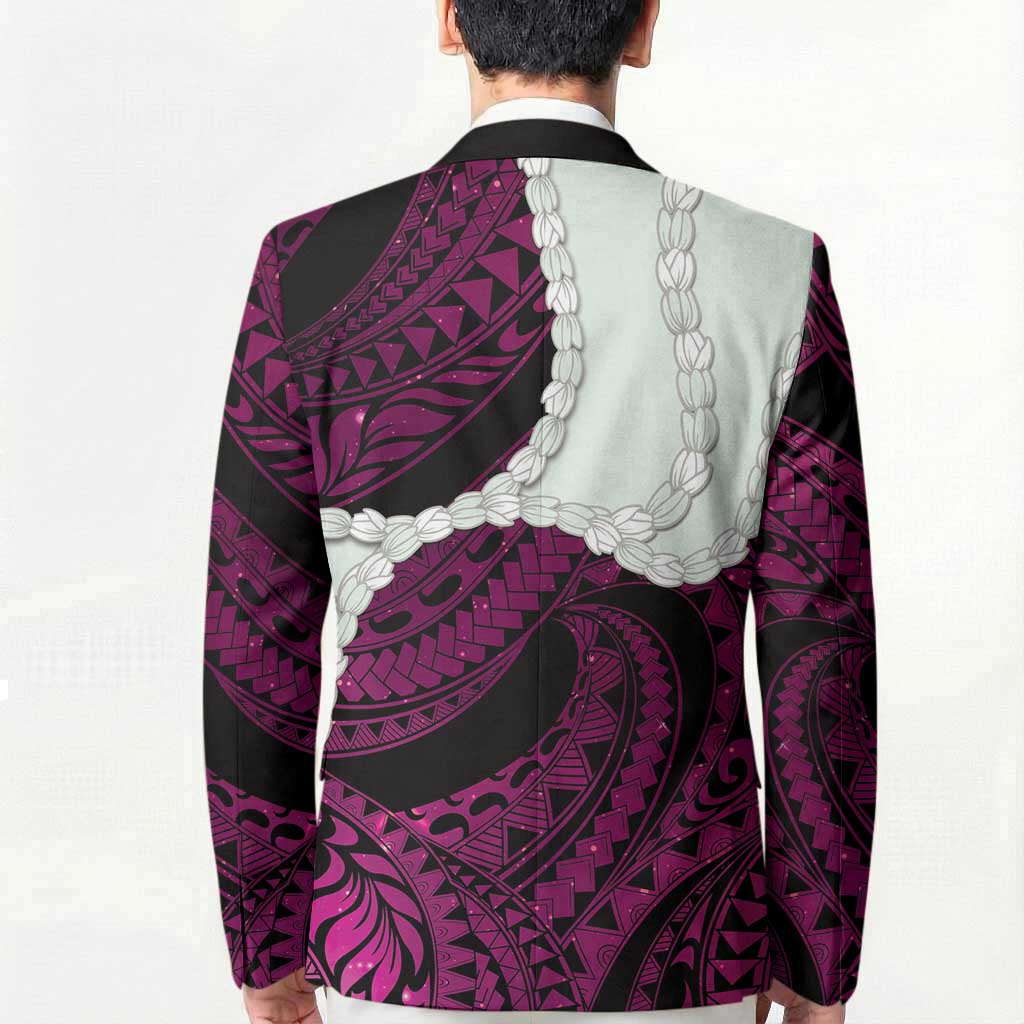 Pink Galaxy Polynesia Tribal Octopus Tattoo Blazer Pikake Lei Polynesian Pattern