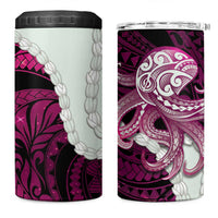 Pink Galaxy Polynesia Tribal Octopus Tattoo 4 in 1 Can Cooler Tumbler Pikake Lei Polynesian Pattern LT14 One Size: 16 oz Pink - Polynesian Pride